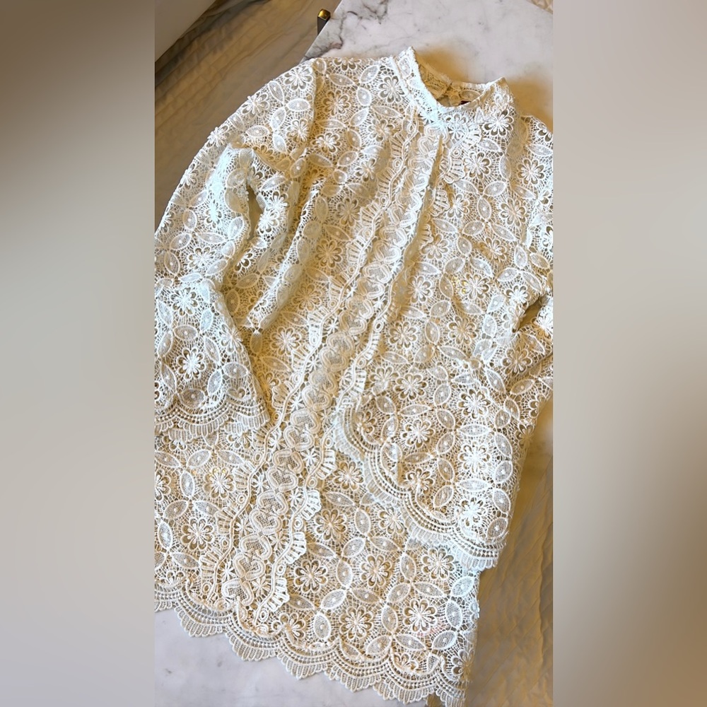 Free People Guipure Lace Mini Dress - Picture 3 of 12